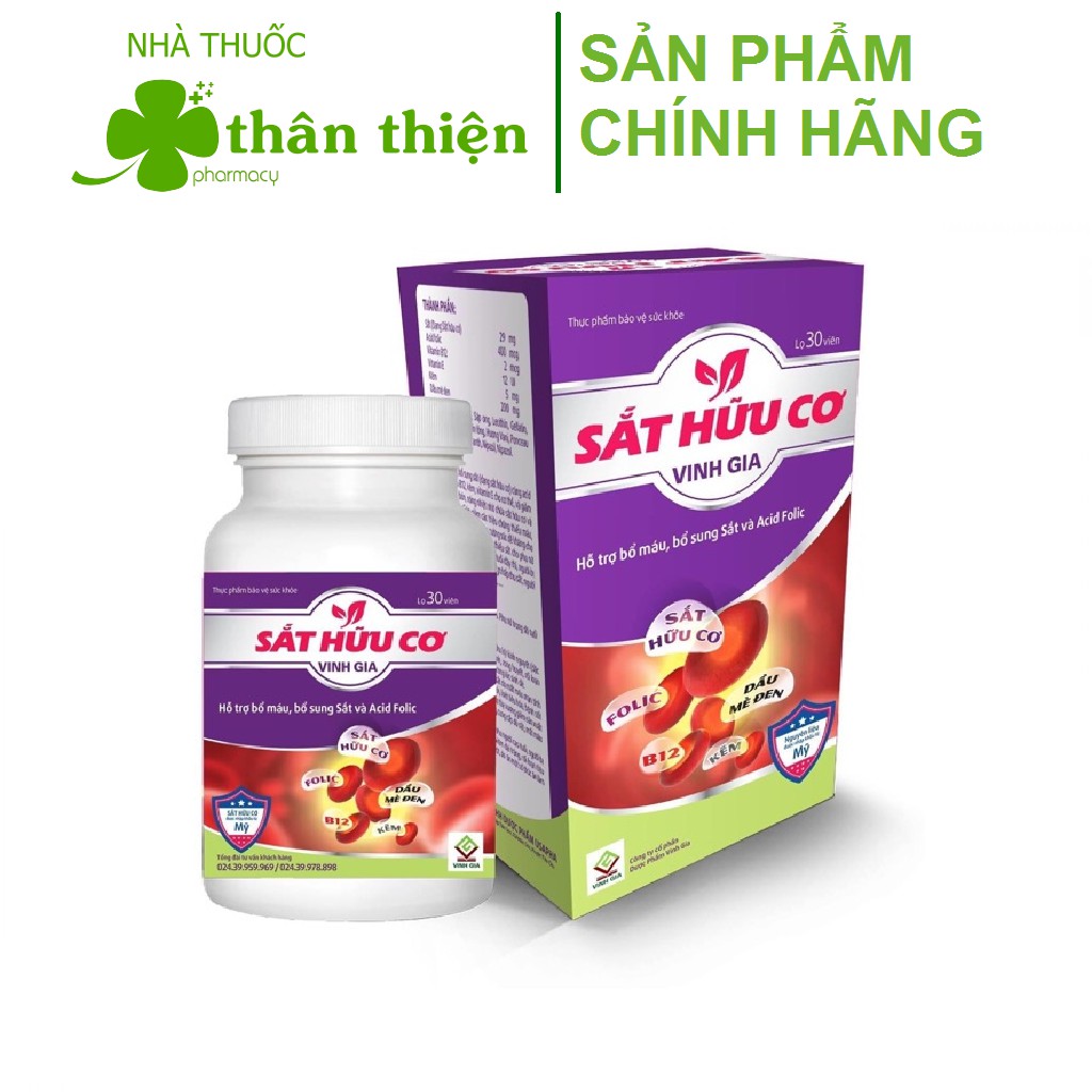Sắt hữu cơ Vinh Gia – Hỗ trợ bổ sung Sắt cho bà bầu, người thiếu máu