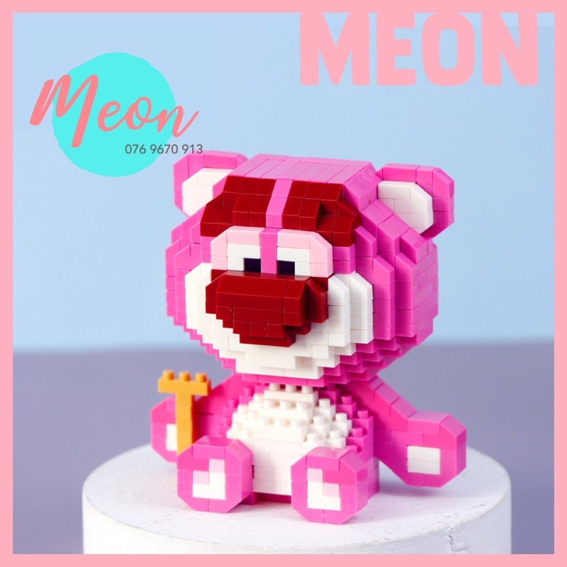 Mini Block  Đồ chơi xếp hình lego - Gấu hồng Lotso và Buzz Lightyear trong Toy Story - size L