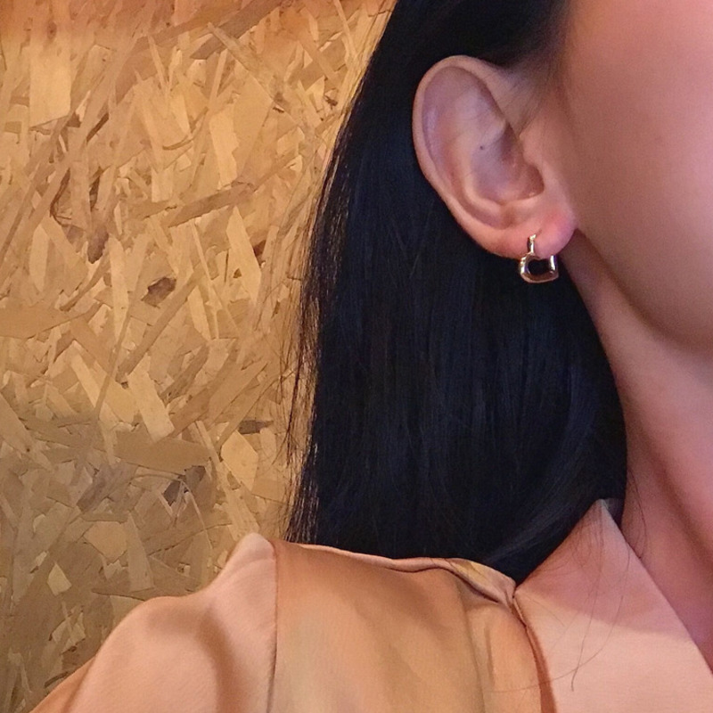 Bông Tai Mạ Vàng 14k Hình Trái Tim Phong Cách Hàn Quốc