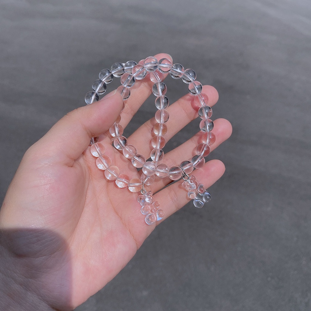 Vòng tay trong suốt đính đá hình chú gấu dễ thương xinh xắn