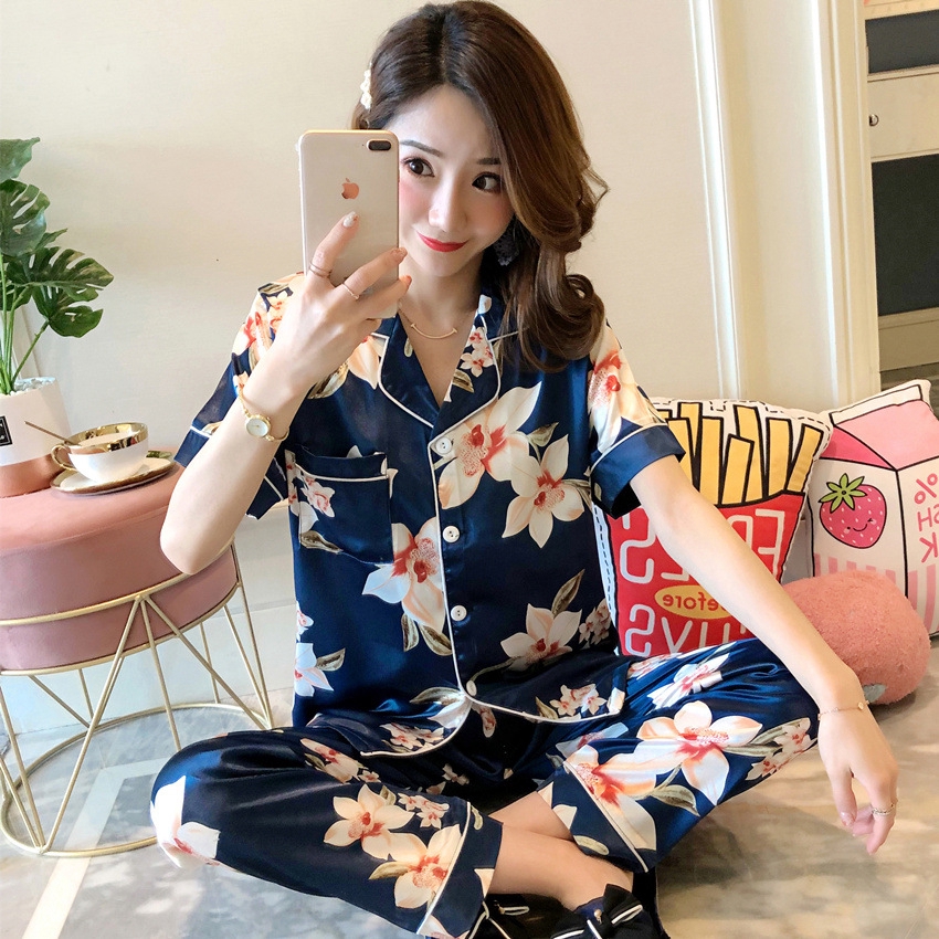 Bộ Đồ Ngủ Pijama Chất Lụa Satin Plus Size M-5XL