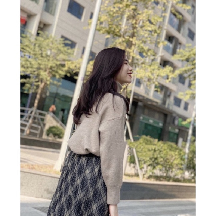 Áo len trơn cổ lọ chất mịn, áo len cổ cao len lông thỏ dáng rộng - Mono Boutique | BigBuy360 - bigbuy360.vn