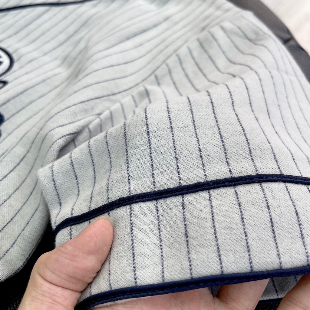 Áo DlOR Ivory Pinstriped 'Dior Atelier' Baseball Jersey