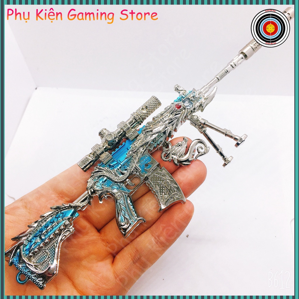 Mô Hình PUBG M416 Dragon Blue Sky Silver chất lượng dài 20cm CÓ THỂ THÁO RỜI mô phỏng giống thật game pupg
