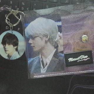(Ảnh thật) Ví gập Kpop trong suốt kim tuyến nhiều màu Almost Blue unoff tặng kèm 2 card và móc khóa theo yêu cầu