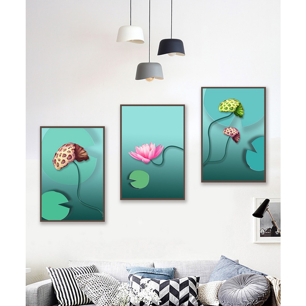 In hình ép gỗ Laminate TRANH HOA LÁ - Mẫu 22 (3 HCN 3x20x30, 3x30x40, 3x40x60). In ảnh theo yêu cầu