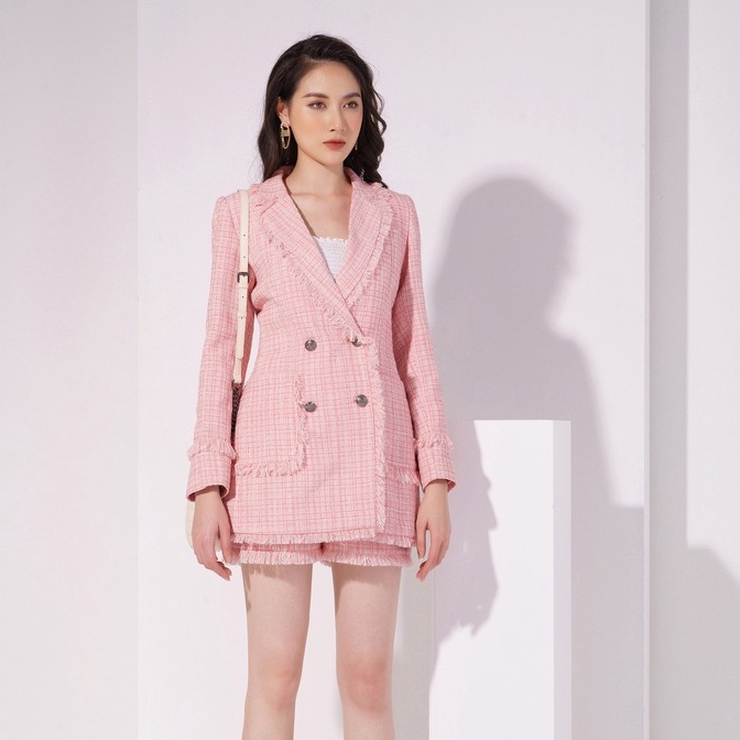 Quần Short Nữ HeraDG Thiết Kế Rút Tua Gấu Kèm Hai Túi, Chất Dạ Tweed Cao Cấp WTBA024Q