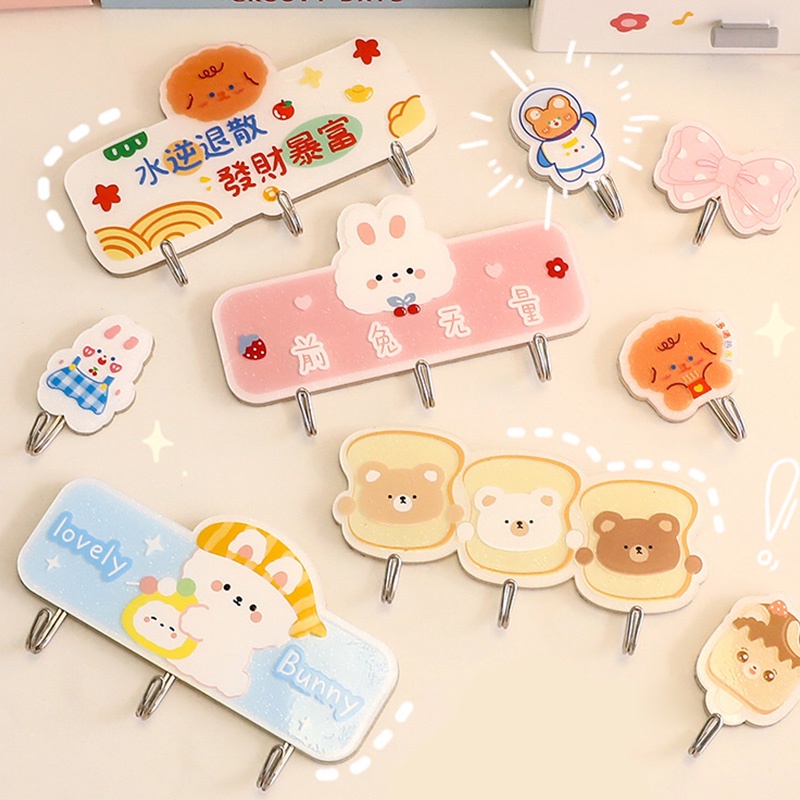 Móc Treo Đồ Dán Tường Bằng Acrylic Kiểu Hoạt Hình Dễ Thương Tiện Dụng