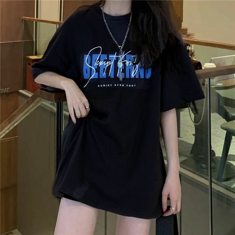 Áo Thun Tay Lỡ 100% Cotton Nam Nữ Unisex Form Rộng In Họa Tiết Chữ Ký