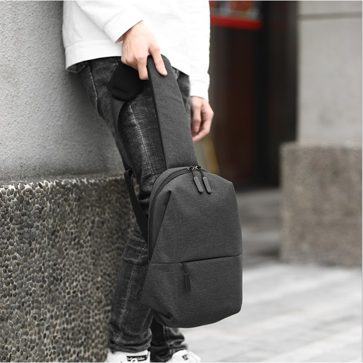Túi đeo chéo nam nữ , Xiaomi Urban Leisure ( ĐEN & XÁM ) Túi Đeo Thể Thao Chống Nước, Quai Đeo Vai Lưng Bụng Bao Tử Vải