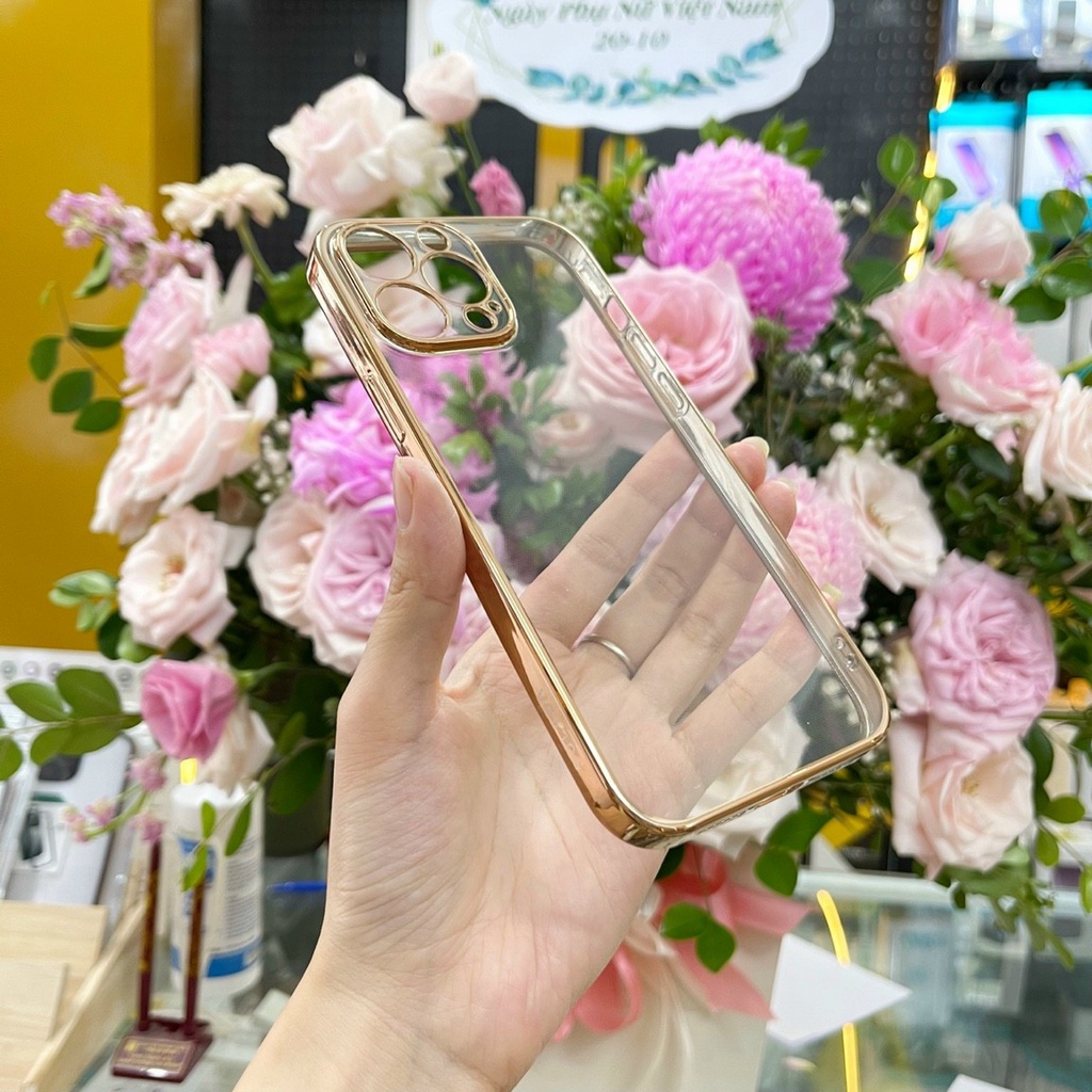 Ốp lưng SULADA cho iPhone 14 14 Plus, 13, 13 Pro, 13 Pro max lưng dẻo trong suốt viện mạ màu crow bảo vệ full cụm camera