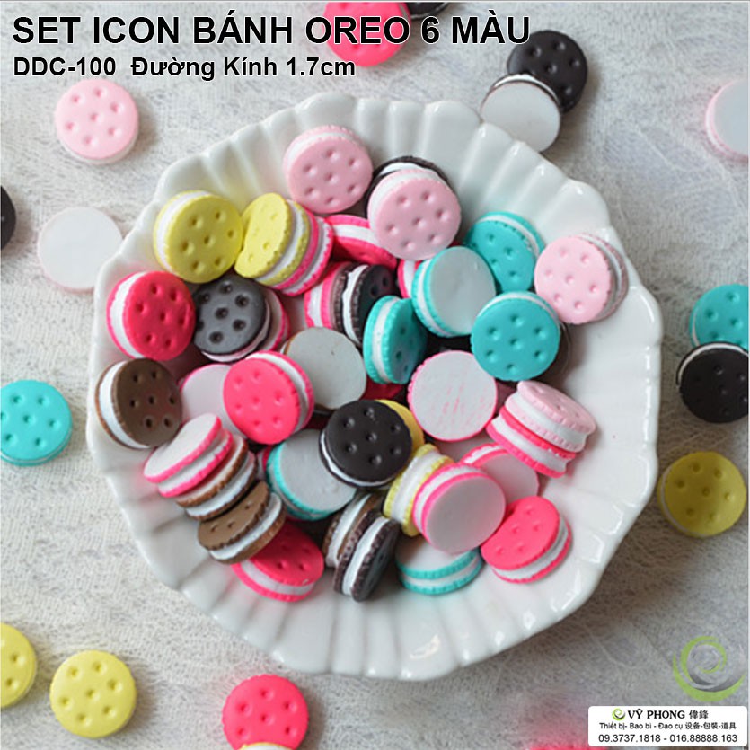 SET COMBO ICON LOGO 6 BÁNH OREO TRANG TRÍ DECOR ĐẠO CỤ CHỤP HÌNH CHỤP ẢNH SẢN PHẨM INS DDC-100