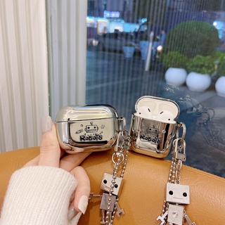 Vỏ Bảo Vệ Hộp Sạc Tai Nghe bluetooth airpods 1 / 2 3 pro Bằng Kim Loại Hình Robot Sáng Tạo Có Móc Khóa