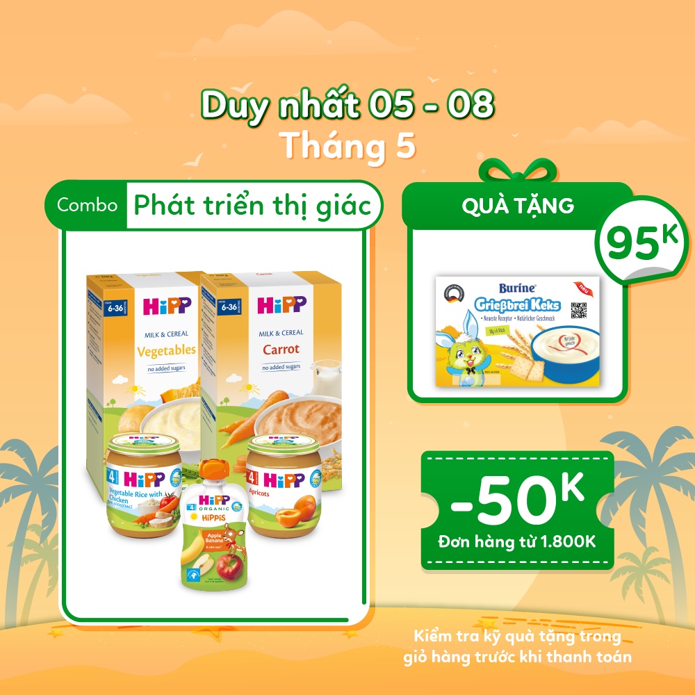 Combo ăn dặm HiPP Organic số 3: Phát triển thị giác