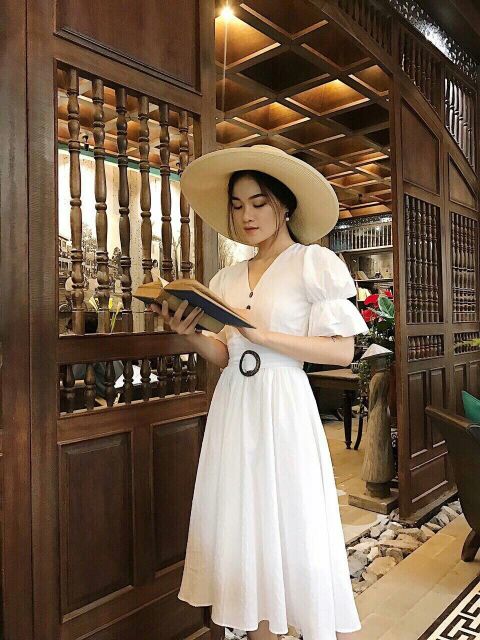 #Đầm #xòe tay nhúng