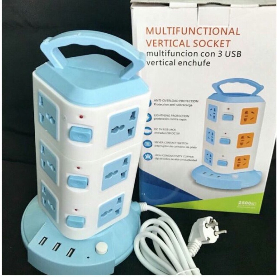 Ổ Cắm Điện 2 - 3 - 4 Tầng Đa Năng (Chính Hãng) tích hợp 3 cổng USB . .