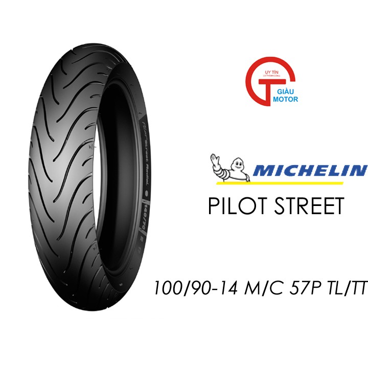 Vỏ lốp xe máy 100/90-14 M/C PILOT STREET 57P TL/TT Hãng Michelin Thái Lan