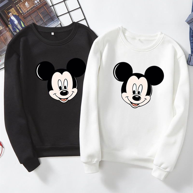 Áo Thun Baju Tay Dài Cổ Tròn In Hình Chuột Mickey Hoạt Hình Cổ Điển Thời Trang Mùa Hè Cho Nữ Size S-3XL