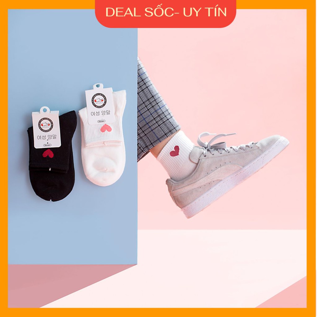 Tất nam nữ 𝑭𝒓𝒆𝒆𝒔𝒉𝒊𝒑Lố 10 đôi Tất vớ trái tim nữ kiểu Hàn phong cách trẻ trung