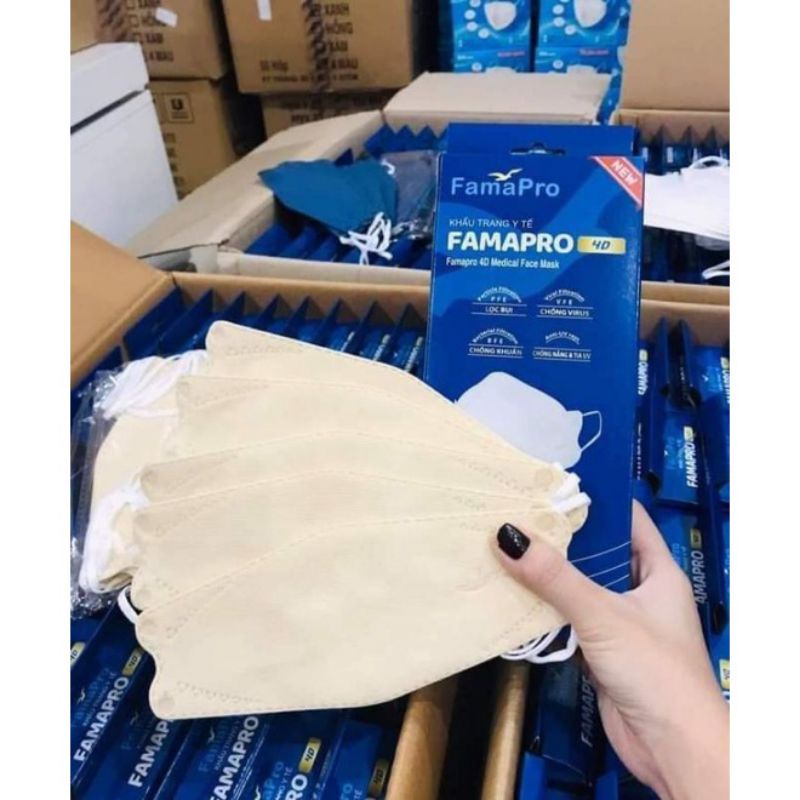 1 Thùng 500  cái khẩu trang 4D chính hãng Famapro Nam Anh