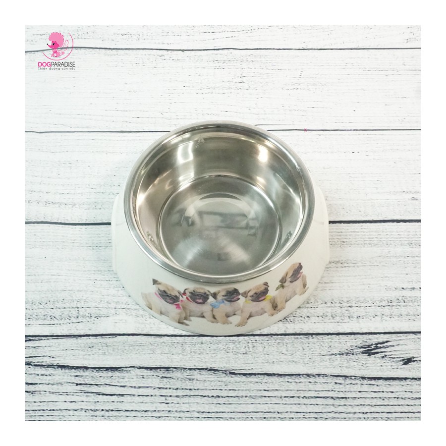 Bát ăn cho thú cưng Pian Pian chất liệu inox cao cấp hình tròn nhiều kích cỡ - Dog Paradise