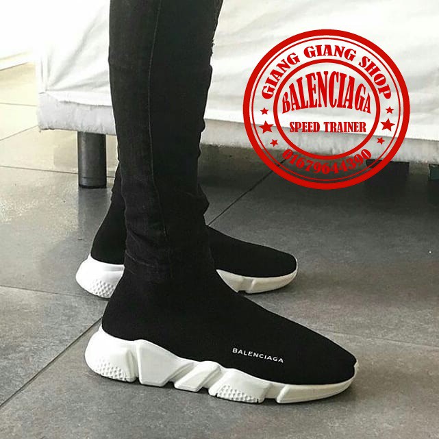 Giày B Speed Trainer đen, đế trắng ( có clip )