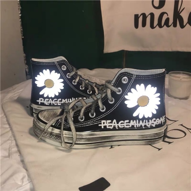 [ORDER 10 NGÀY] giày thể thao vải cao cổ nữ PMO buộc dây hoa thiếu cánh phát quang đế bẩn | BigBuy360 - bigbuy360.vn