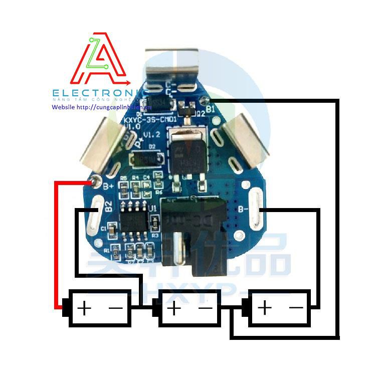 Mạch sạc pin máy khoan 12V bảo vệ cell pin 18650 40A 3 cell pin li-ion 12V