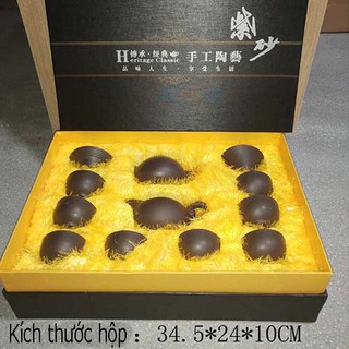 Bộ ấm trà bằng đất tử sa 11 món kungfu
