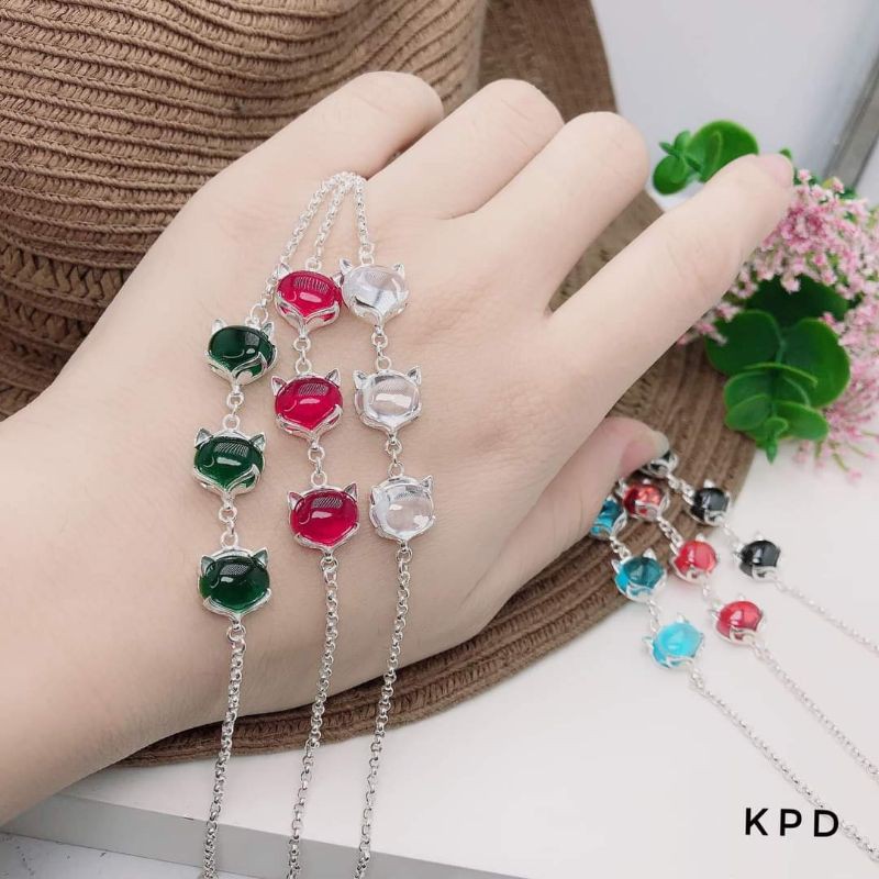 LẮC TAY BẠC MẶT HỒ LY PHONG THỦY CAO CẤP