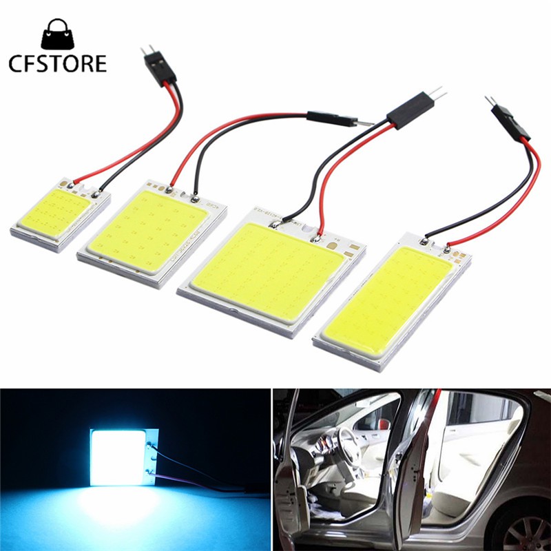 Bảng đèn LED 2V 16SMD/24SMD/36SMD/48SMD COB gắn vòm xe hơi kèm chân cắm T10