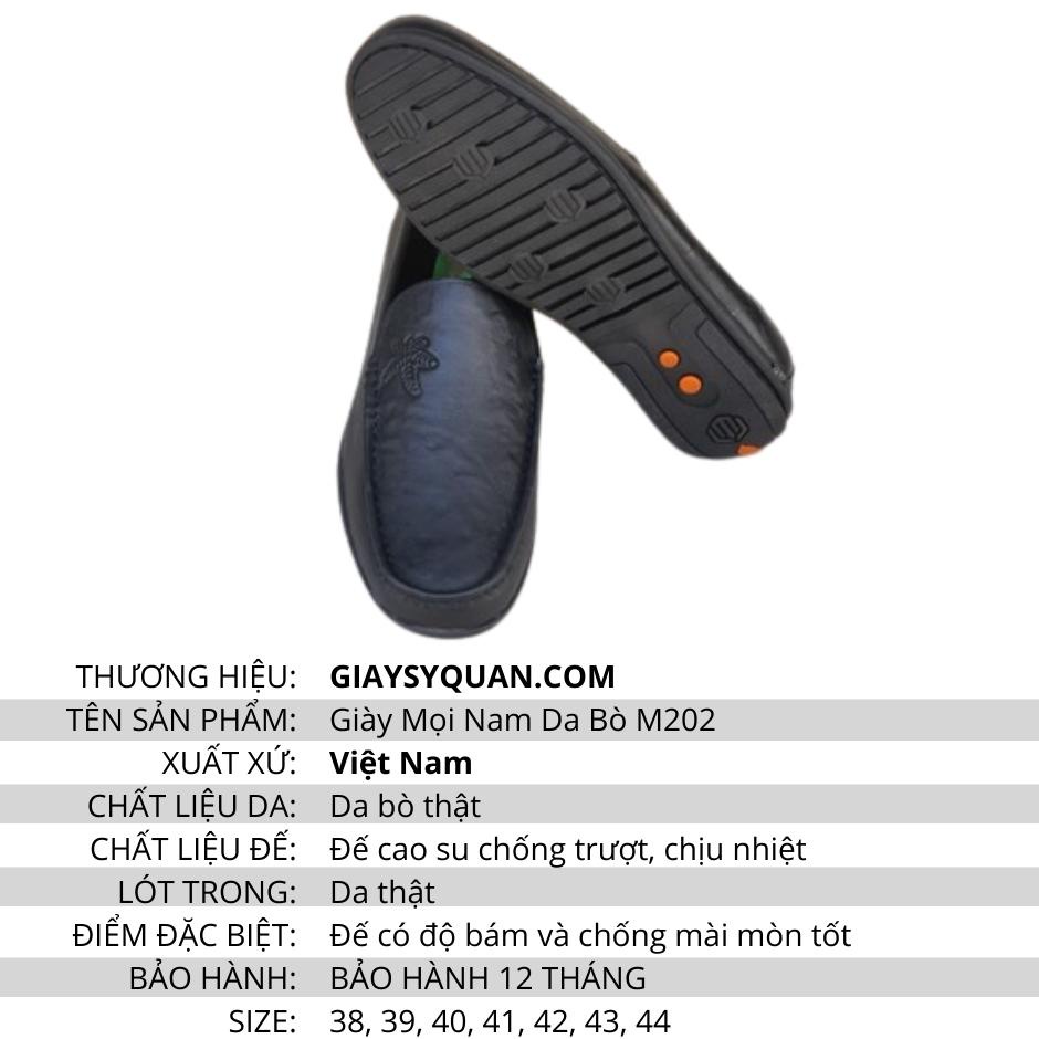 [SALE XẢ KHO] Giày Mọi Nam Da Thật 100% - Đế Cao Su Đi Êm M202