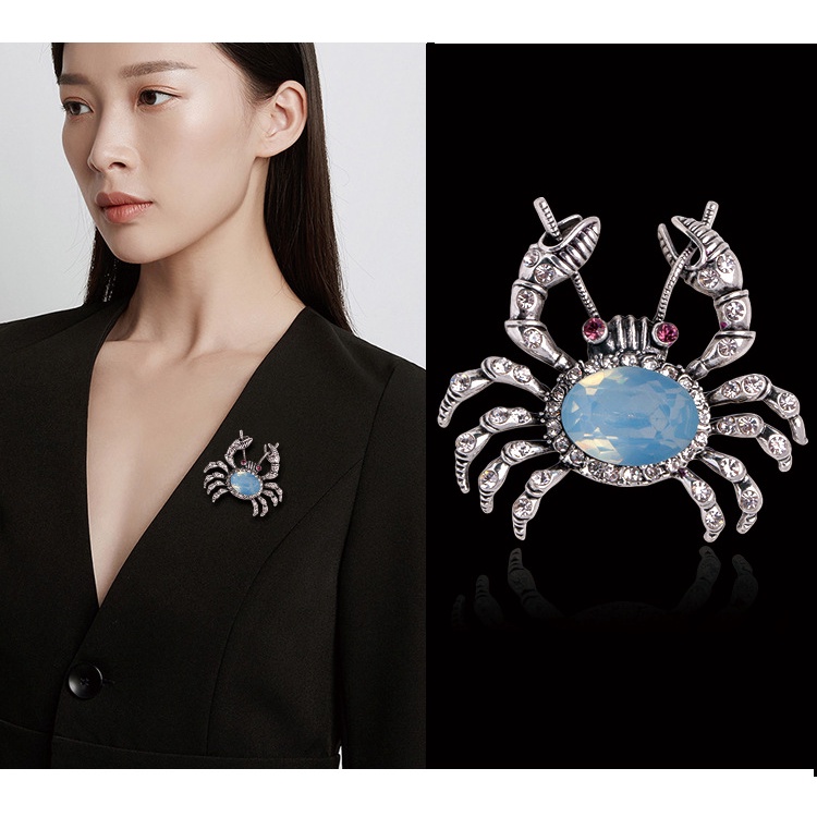 Ghim Cài Áo Hình Con Cua Đính Đá Thời Trang