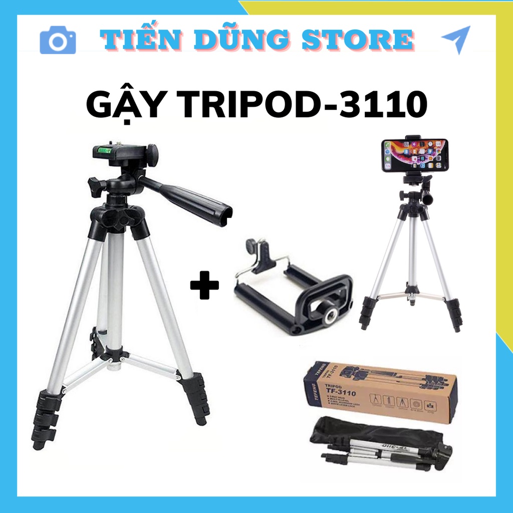 Gậy Tripod 3 Chân Chụp Hình Máy Ảnh, Điện Thoại Tripod TF - 3110,Chụp Ảnh Livetream, Chân Đế Điện Thoại Quay Tiktok