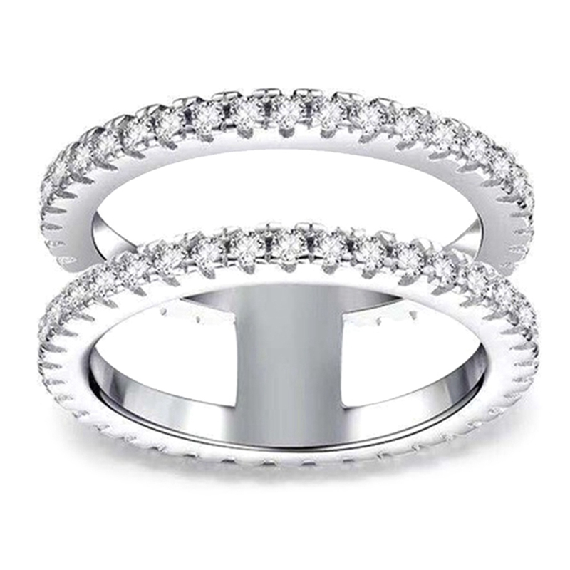 Nhẫn mạ bạc 925 đính đá Sapphire trắng tự nhiên thời trang