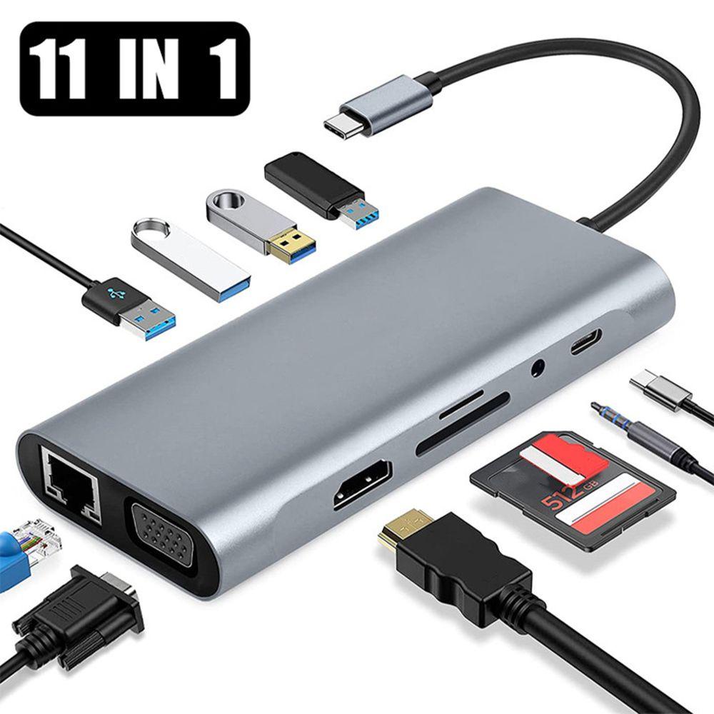 BEBETTERM Bộ Chia Nhiều Cổng USB Type-C Và Cổng Sạc 3.5mm USB 3.0 4K HDMI Cho Laptop PC