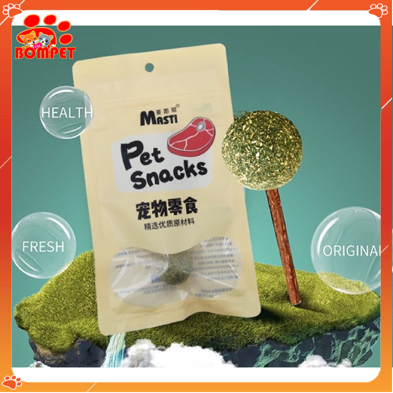 Cỏ Mèo, Catnip, Cỏ Bạc Hà, Kẹo Mút Cỏ Mèo Pet Snack