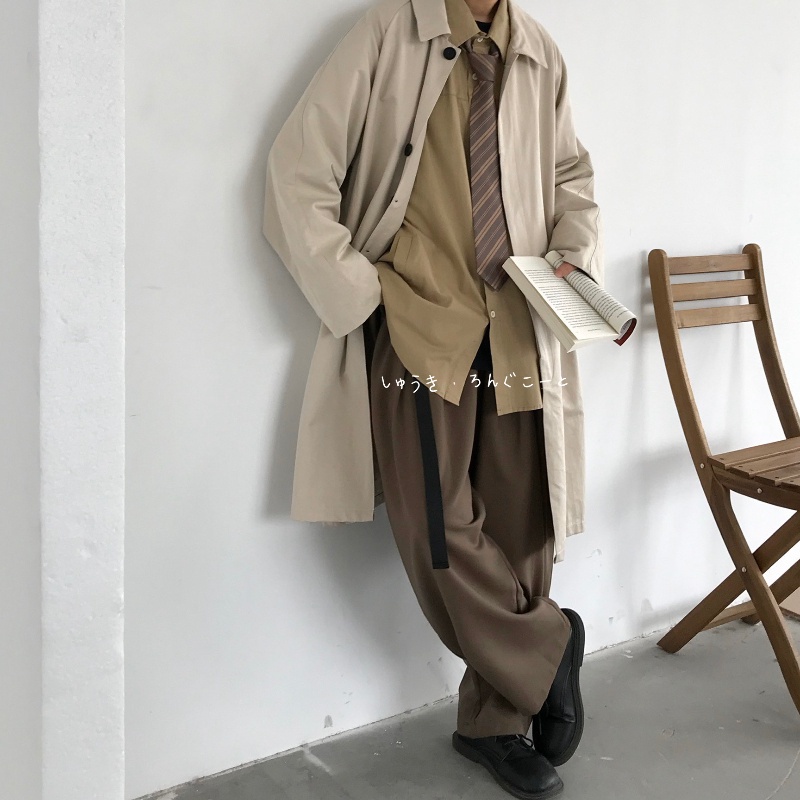 ✦AFFLIGA✦ Áo Sơ Mi Kaki Dài Tay Đa Năng Phối Túi Đơn Giản Theo Phong Cách Retro Nhật Bản Dành Cho Nam