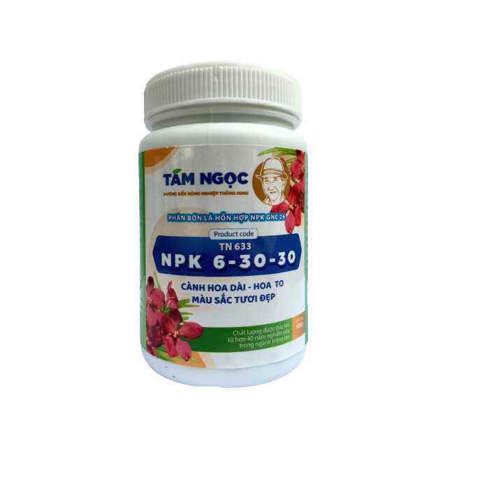 Phân bón Tám Ngọc NPK 6-30-30 cánh hoa dài- hoa to- màu sắc tươi đẹp lọ 100g