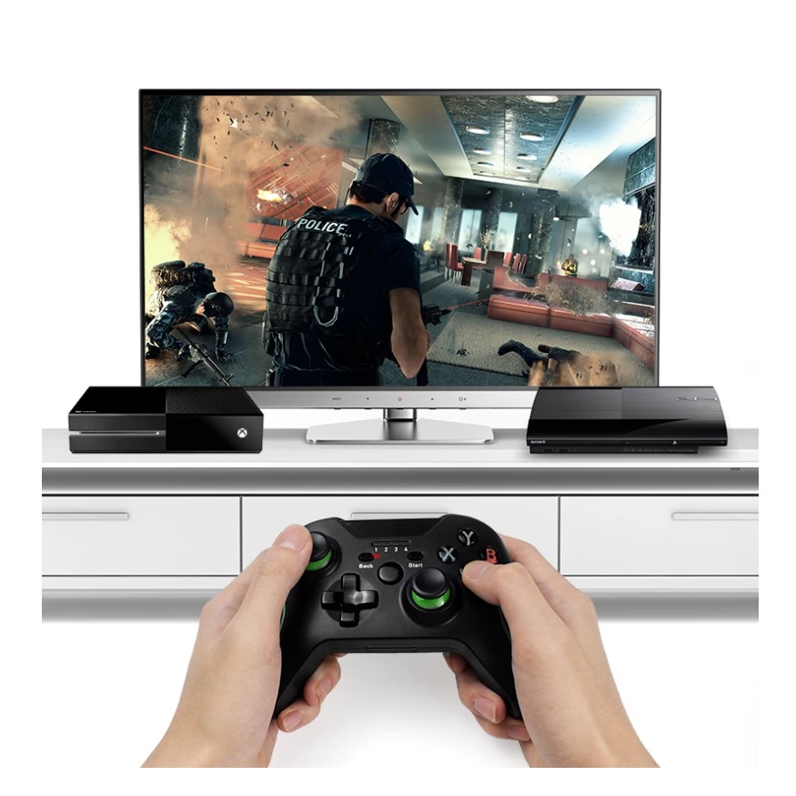 Tay Cầm Chơi Game không dây Xbox One Có Rung -Tay cầm không dây 2.4G cho PC, Laptop, Điện Thoại Android, Android Tivi