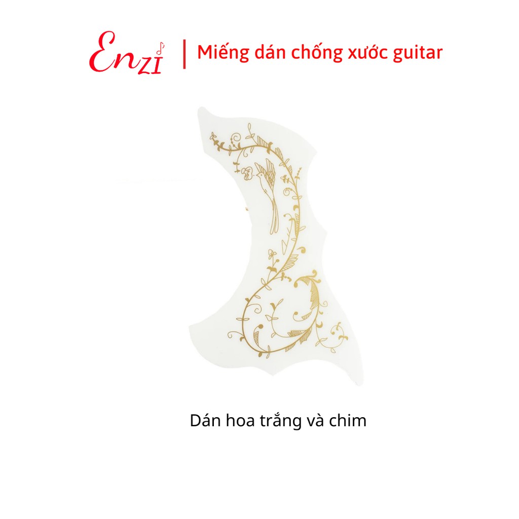 Miếng dán Cánh Chim Đen,Trắng và Hoa chống trầy xước cho đàn guitar acoustic, classic Enzi