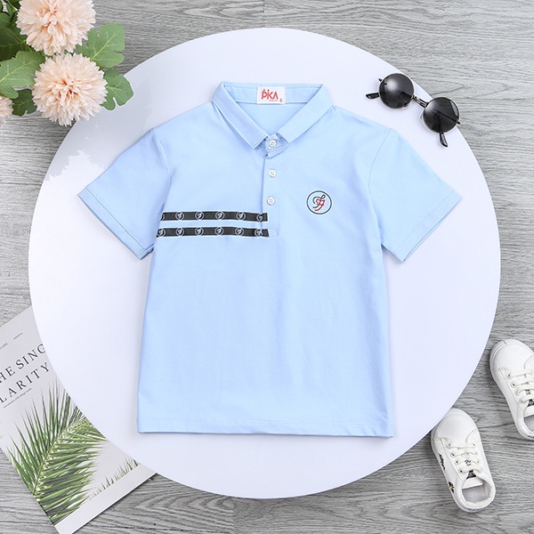 Áo Polo bé trai  -Pika kids- Áo có cổ cho bé trai chất liệu cotton in ff - Quần áo trẻ em từ 22-40 kg