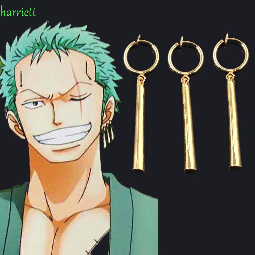 3 Khuyên tai dạng kẹp hình Roronoa Zoro hoạt hình phong cách Nhật Bản