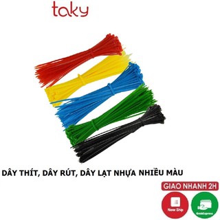 Set 100 Dây Thít, Lạt Nhựa, Dây Rút Taky Nhiều Màu, Nhỏ Gọn, Tiện Lợi, Công Cụ Tiện Dụng Cho Gia Đình - 5600
