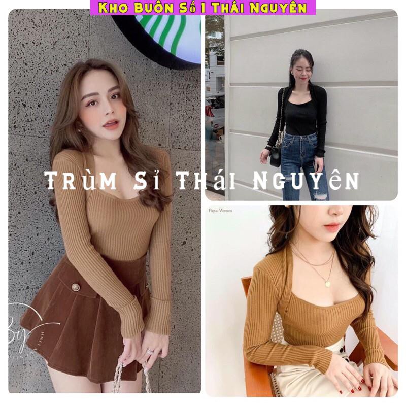 Áo len cổ vuông chất dày đẹp