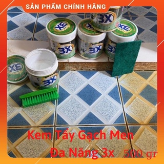 Kem tẩy gạch men 3x tẩy trắng gạch men nhà tắm ố vàng, lavabo bồn cầu men sứ