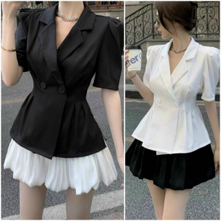 Set áo vest phối chân váy lụa óng ánh sang chảnh