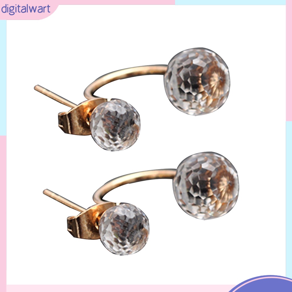 Cặp khuyên tai đính đá pha lê/ngọc trai nhân tạo sang trọng cá tính dành cho nữ