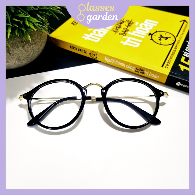 Gọng kính cận nam nữ Glasses Garden retro dáng bầu 207 - Có lắp mắt theo yêu cầu