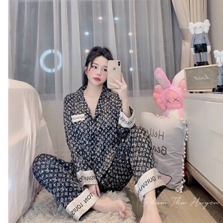 Bộ đồ ngủ pijama mặc nhà, Đồ ngủ lụa tay dài , Chất lụa cao cấp